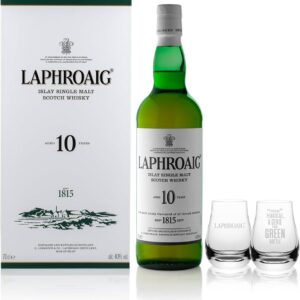 LAPHROAIG SCOTCH WHISKY 10YEARS WITH GLASS